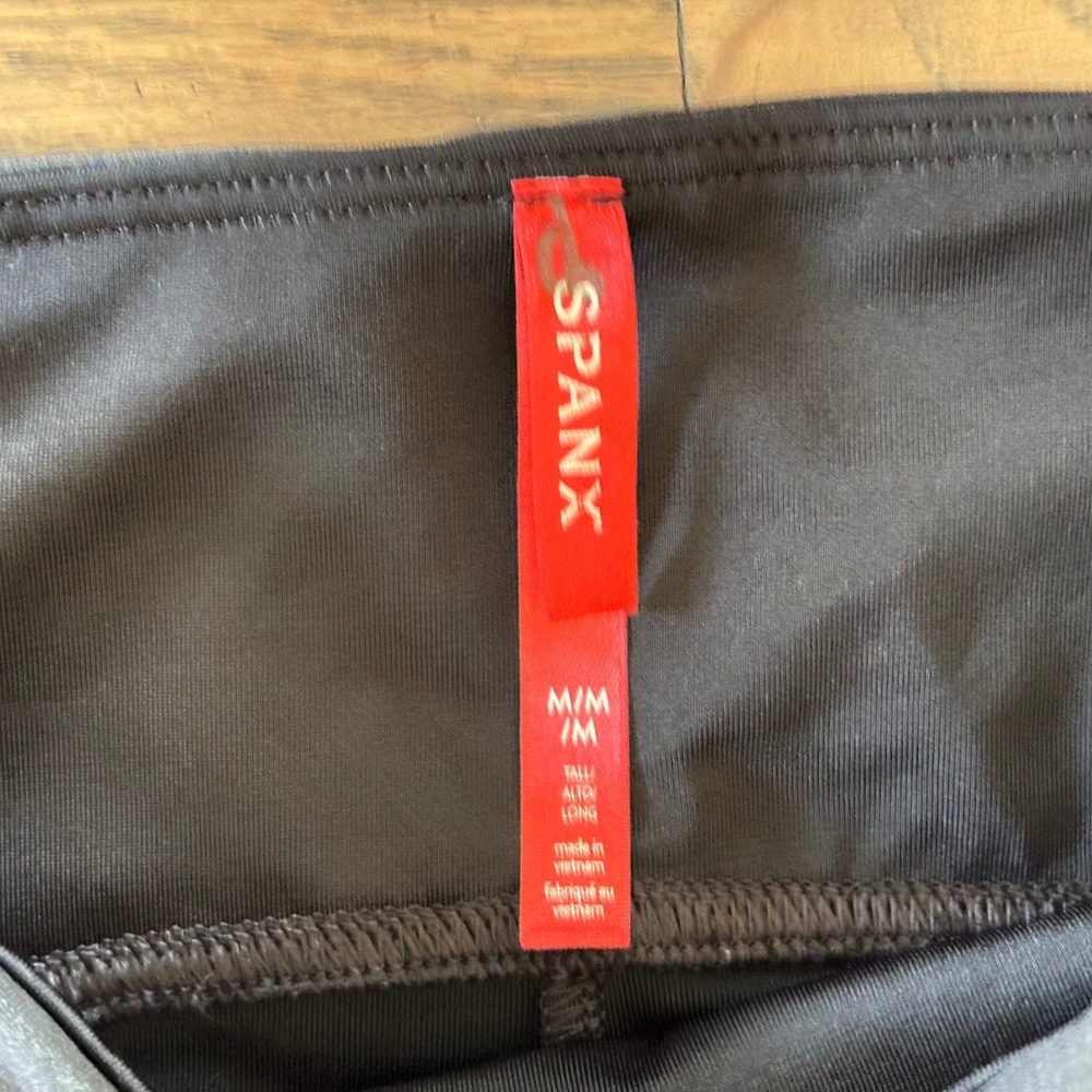 Spanx Faux Leather Leggings Black High Waisted Medium - Picture 2 of 5